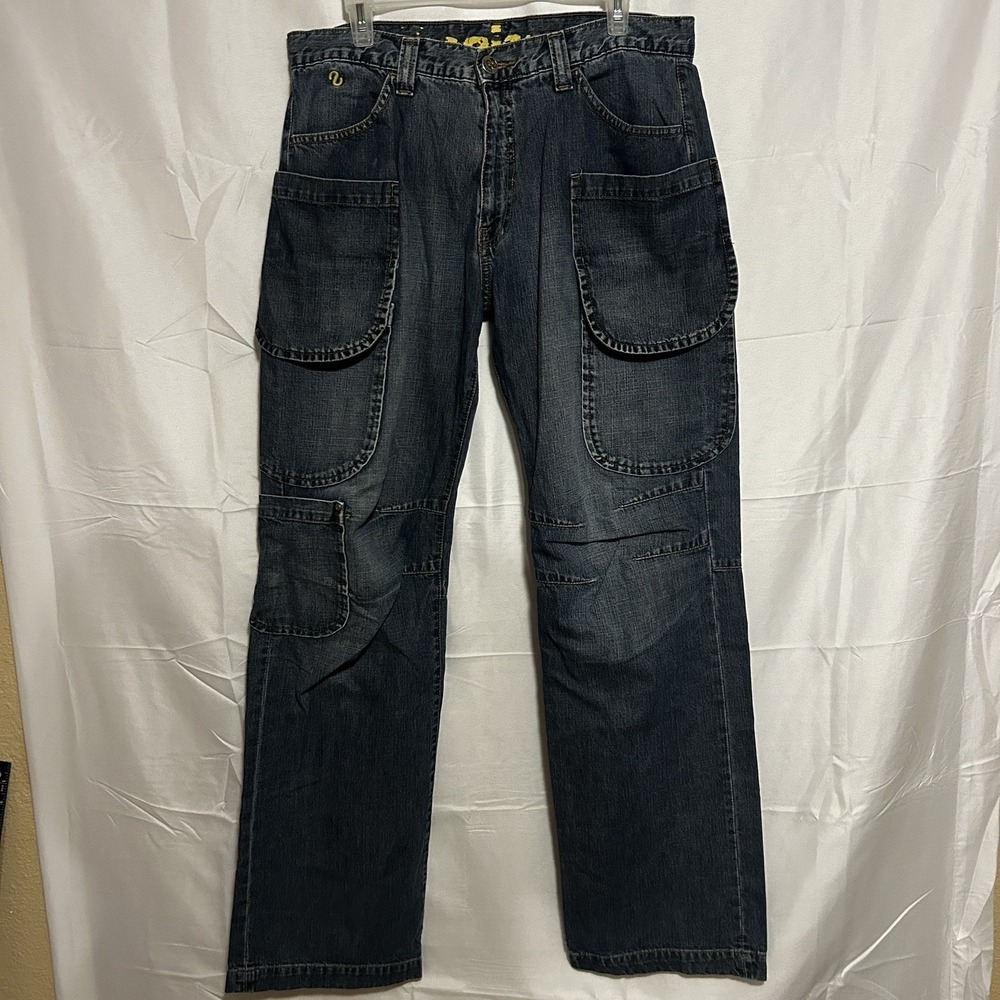 Desigual Wide Leg Jeans 34x33 Carpenter Utility‎ Y2K 100% Cotton